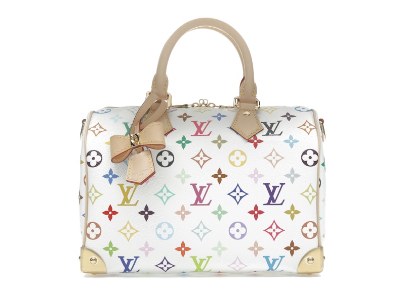 人気満点 Louis Vuitton x Takashi Murakami Speedy Bandouliere 25 White 小物