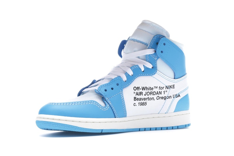 Jordan 1 Retro High Off-White University Blue Midweek Heat S3 - 360° view 16