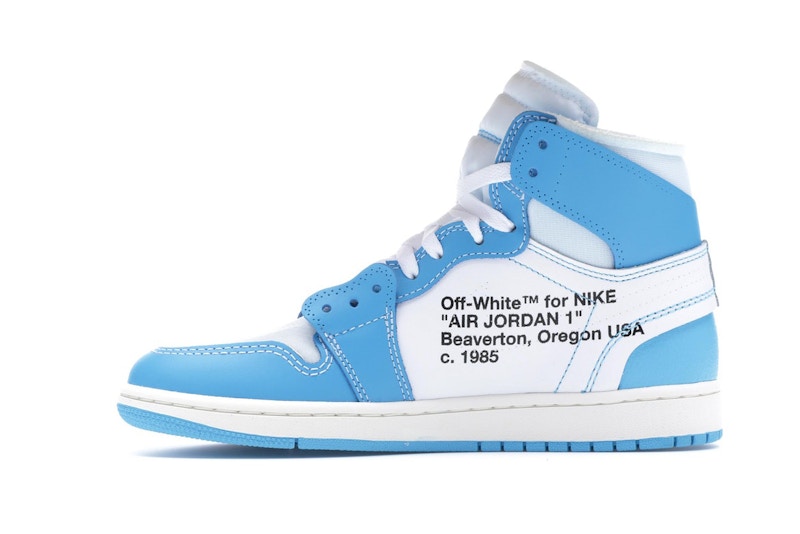 Jordan 1 Retro High Off-White University Blue Midweek Heat S3 - 360° view 19