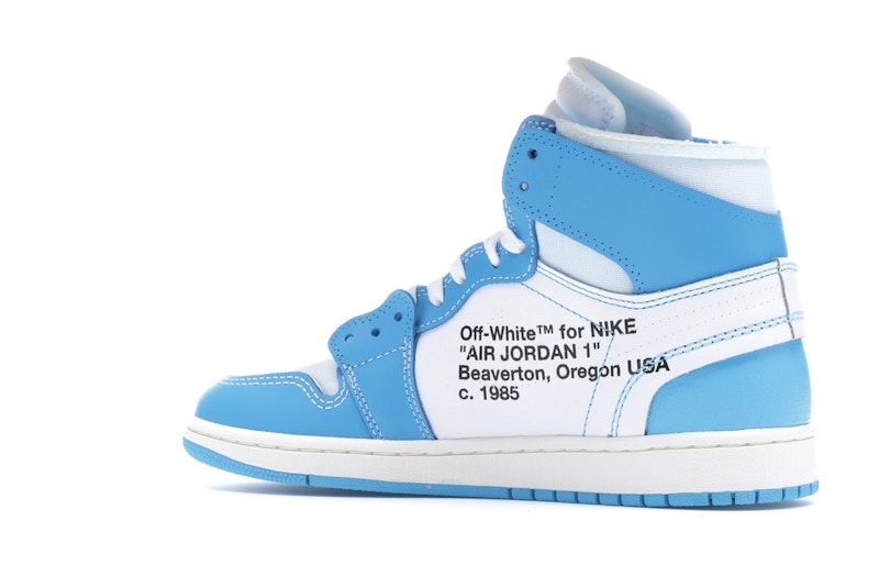 Jordan 1 Retro High Off-White University Blue Midweek Heat S3 - 360° view 22