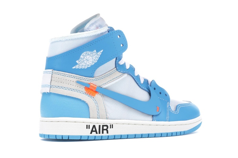 Jordan 1 Retro High Off-White University Blue Midweek Heat S3 - 360° view 34