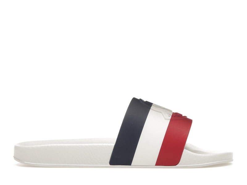 Moncler Basile Pool Slides White Tricolour Men s 4C7000001A49998