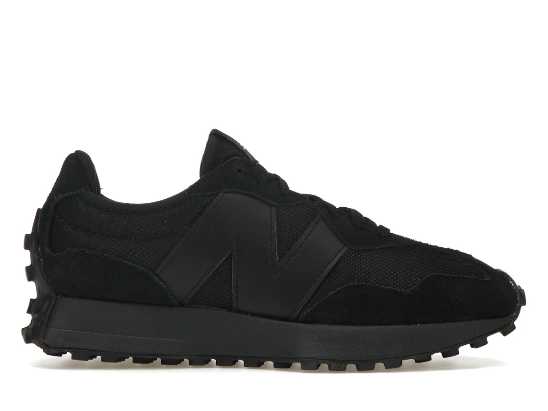 New Balance 327 Black White Tongue Logo