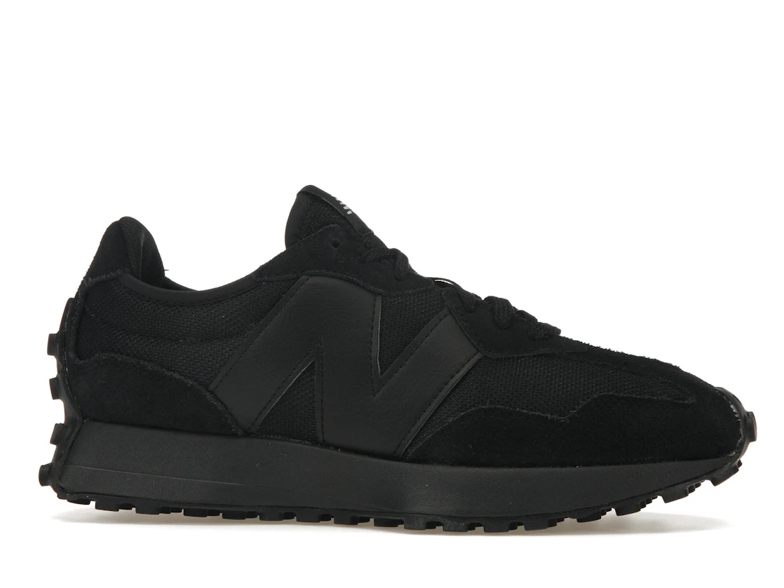 New Balance 327 Black White Tongue Logo