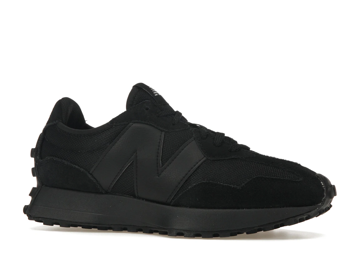 New Balance 327 Black White Tongue Logo
