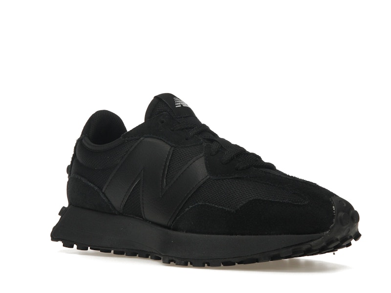 New Balance 327 Black White Tongue Logo