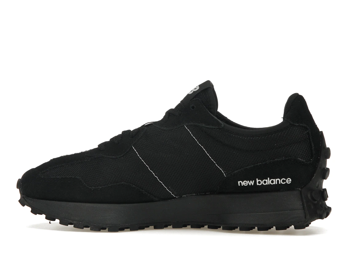 New Balance 327 Black White Tongue Logo
