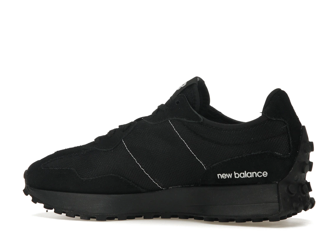 New Balance 327 Black White Tongue Logo