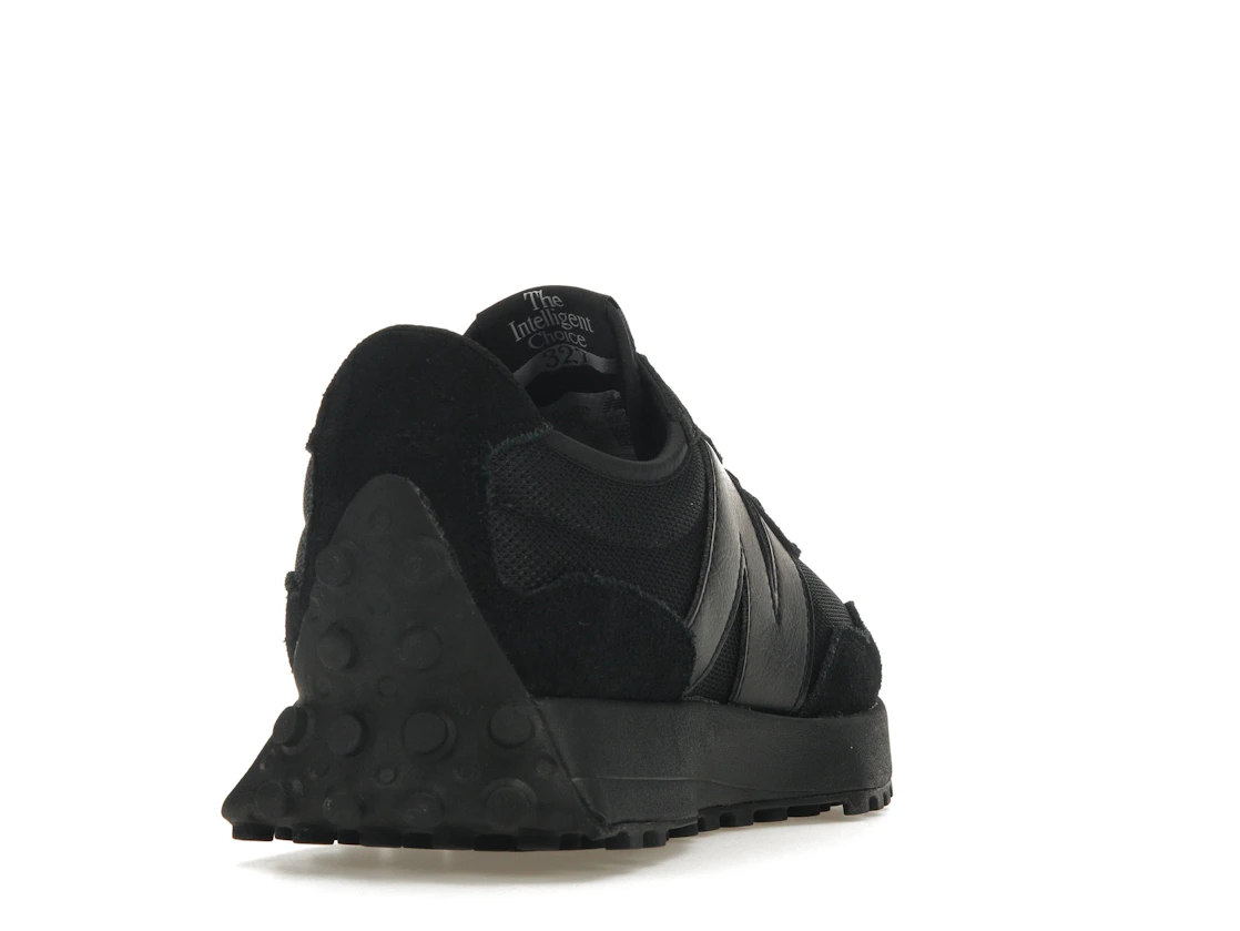 New Balance 327 Black White Tongue Logo