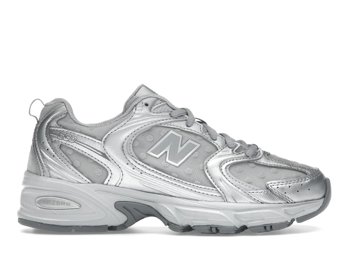New Balance 530 Silver Metallic Raincloud Polka Dots