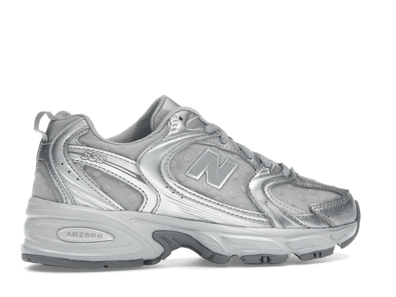 New Balance 530 Silver Metallic Raincloud Polka Dots
