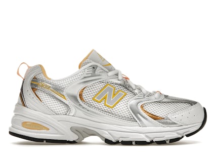 New Balance 530 White Vibrant Apricot Silver Metallic Men's