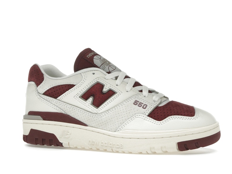 New Balance 550 Sea Salt Classic Crimson
