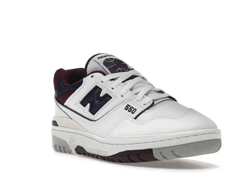 New Balance 550 White Navy NB Burgundy