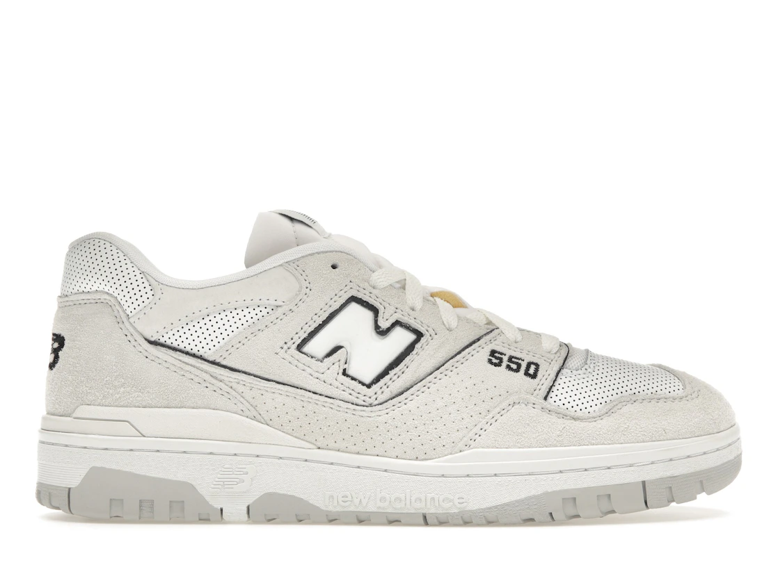 New Balance 550 White Perforated Leather Black