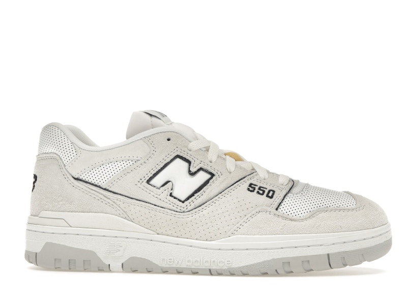 New Balance 550 White Perforated Leather Black