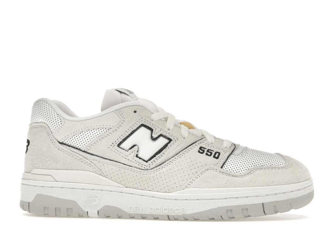 New Balance 550 White Perforated Leather Black