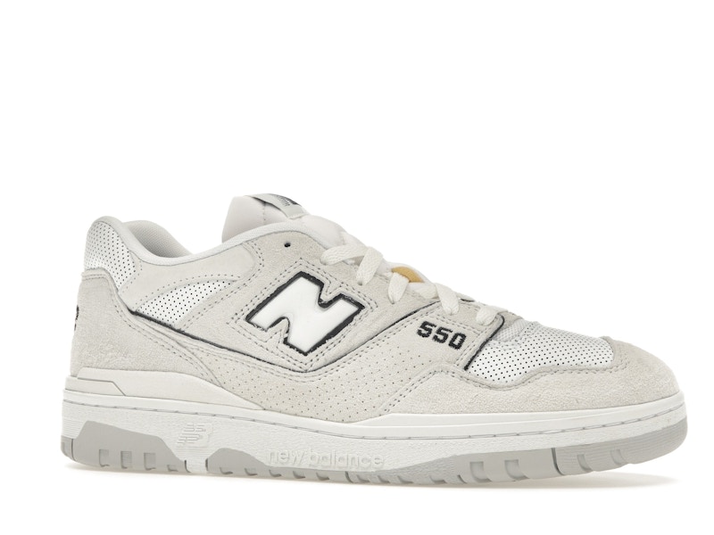 New Balance 550 White Perforated Leather Black