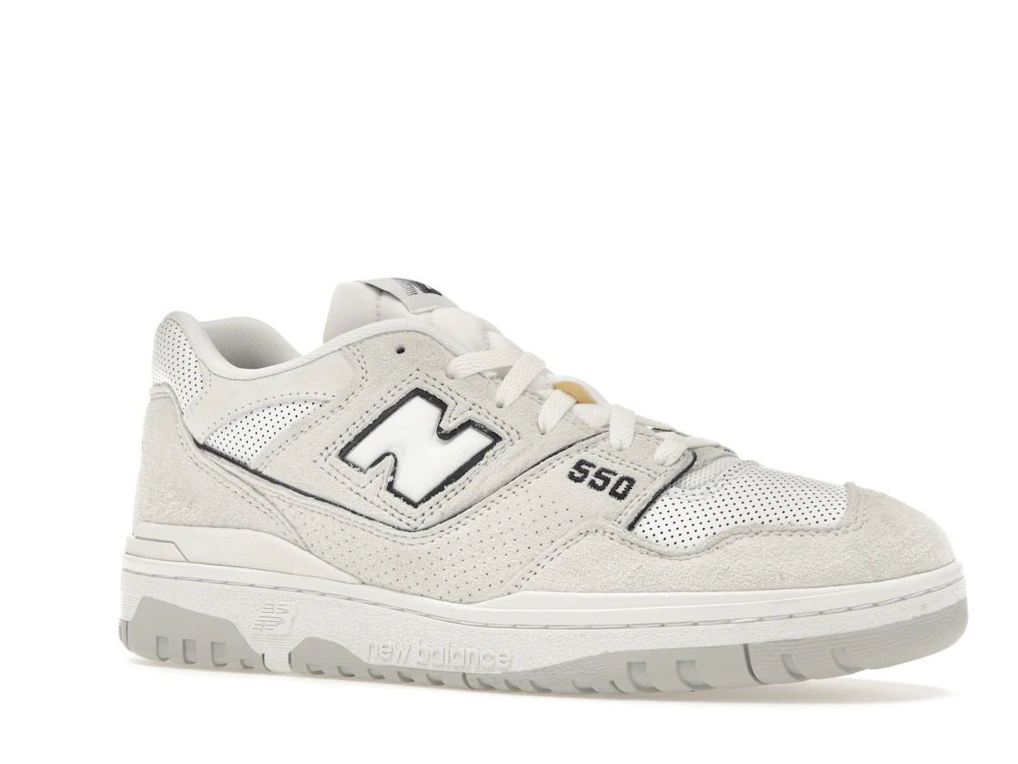 New Balance 550 White Perforated Leather Black