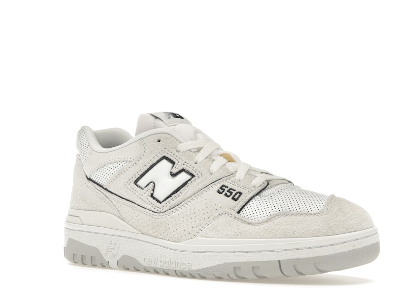 New Balance 550 White Perforated Leather Black