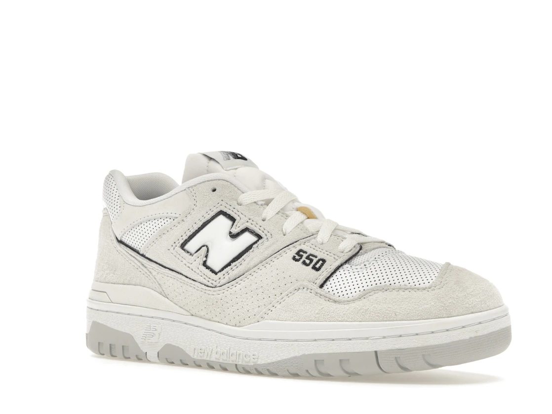New Balance 550 White Perforated Leather Black