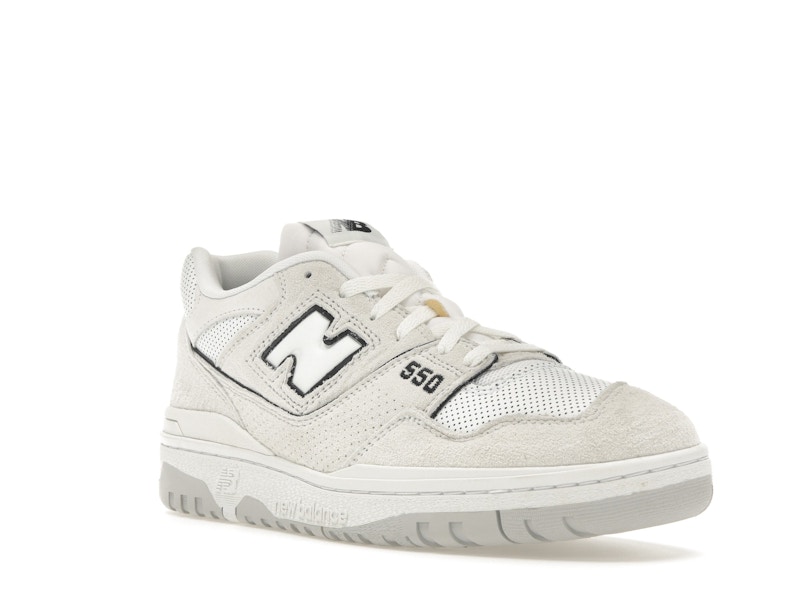 New Balance 550 White Perforated Leather Black