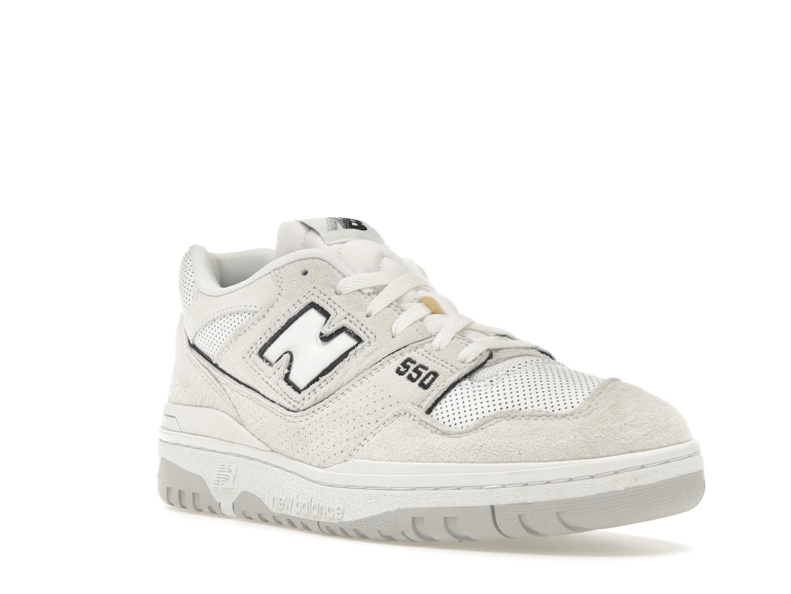 New Balance 550 White Perforated Leather Black