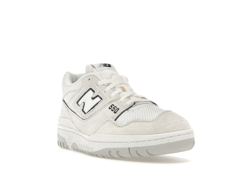 New Balance 550 White Perforated Leather Black