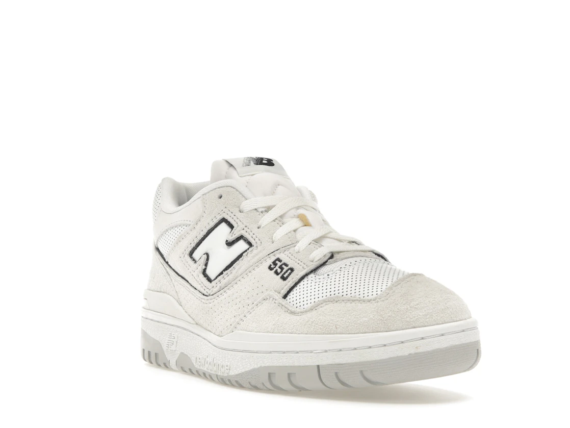 New Balance 550 White Perforated Leather Black