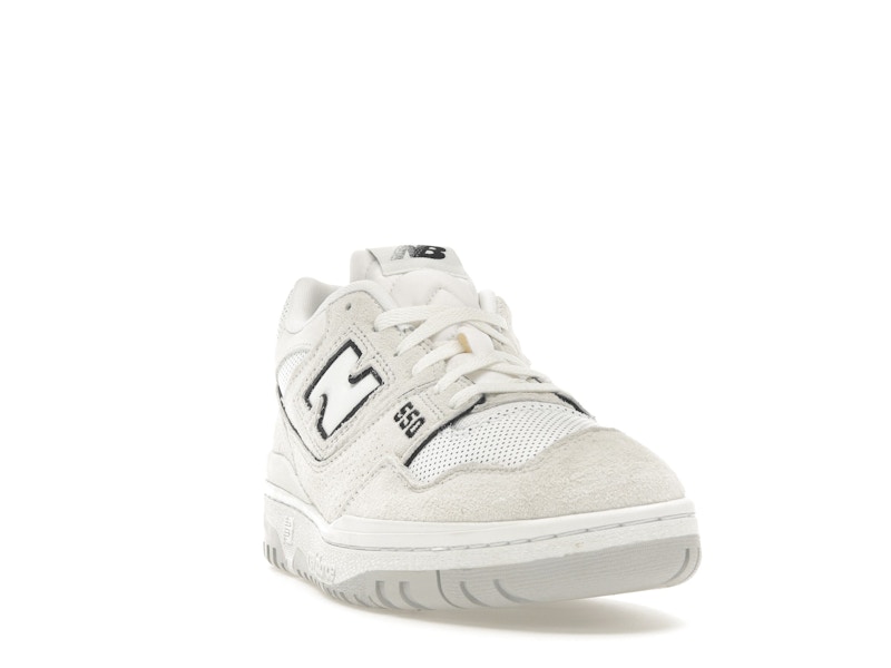 New Balance 550 White Perforated Leather Black