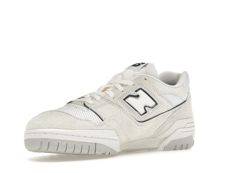 New Balance 550 White Perforated Leather Black