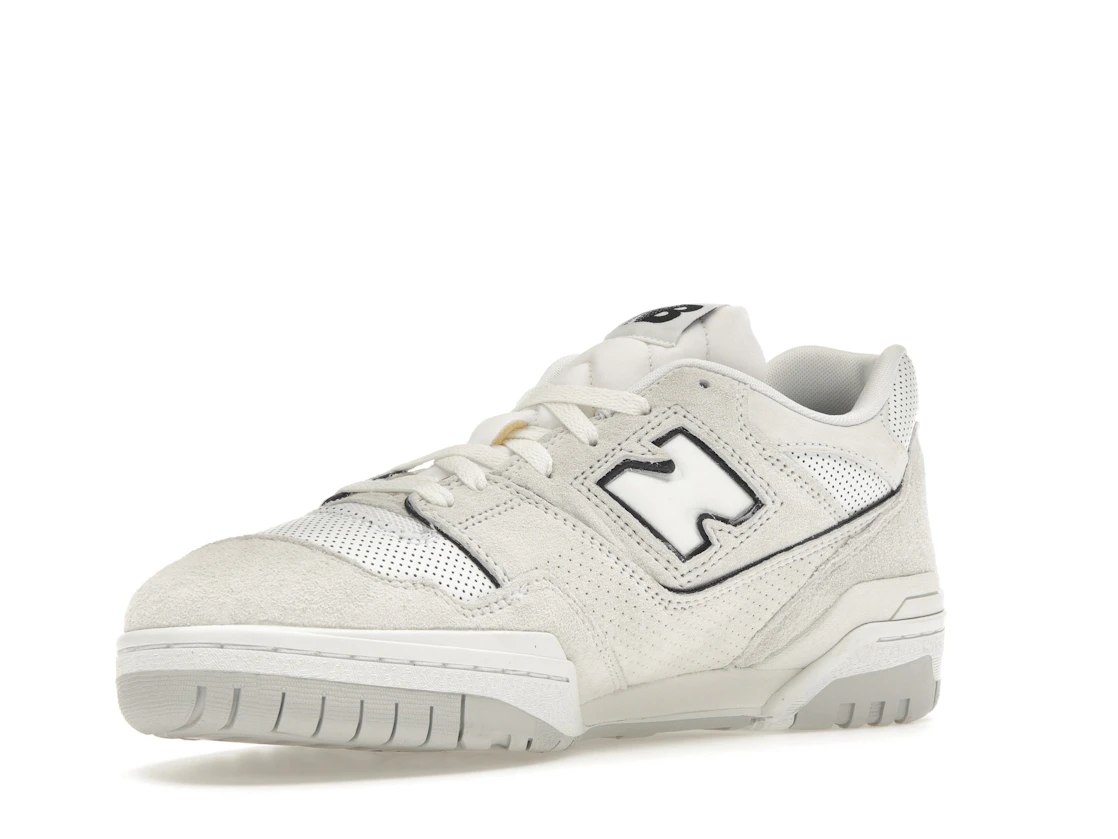 New Balance 550 White Perforated Leather Black