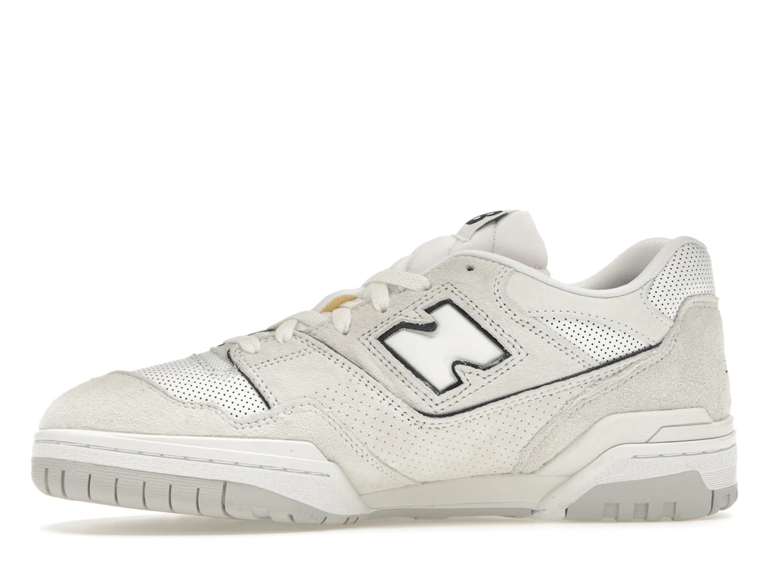 New Balance 550 White Perforated Leather Black