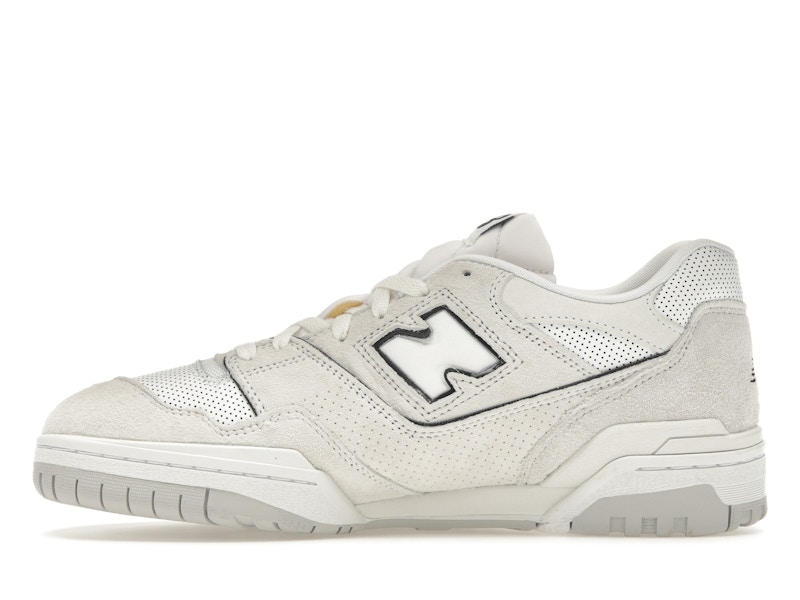 New Balance 550 White Perforated Leather Black