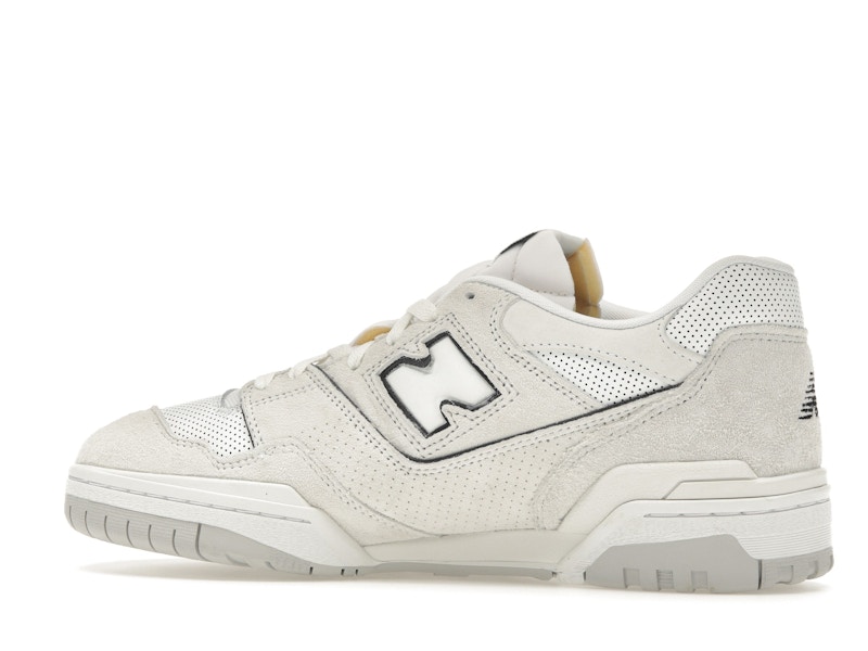 New Balance 550 White Perforated Leather Black