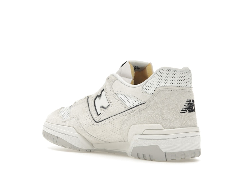 New Balance 550 White Perforated Leather Black