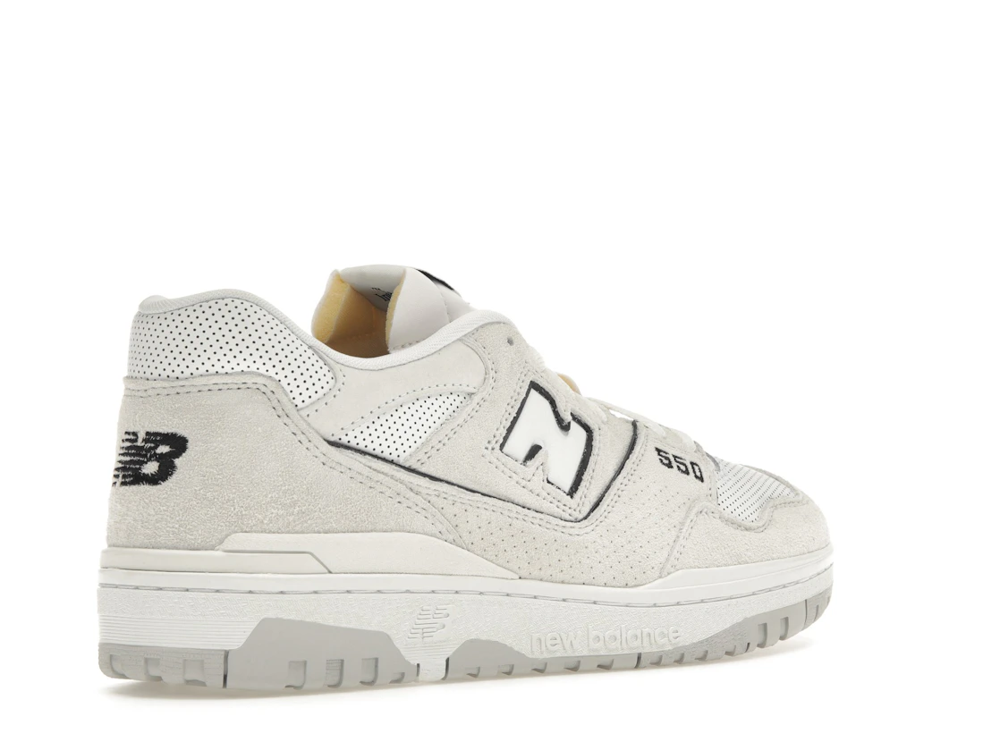New Balance 550 White Perforated Leather Black