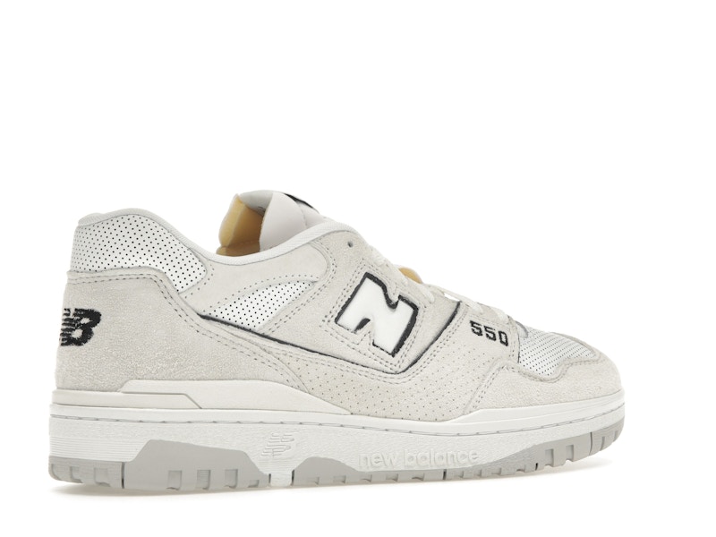 New Balance 550 White Perforated Leather Black