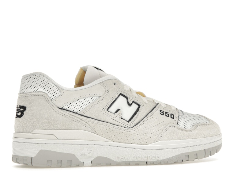 New Balance 550 White Perforated Leather Black