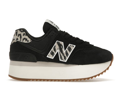 New Balance 574 Plus Black Animal Print (Women's) WL574ZDA US