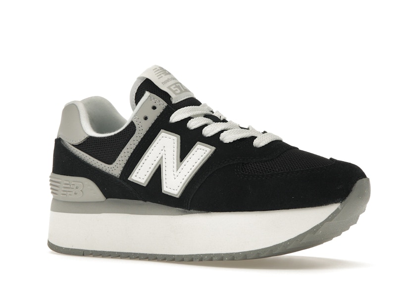 New Balance 574 Plus Black Grey (Women's)