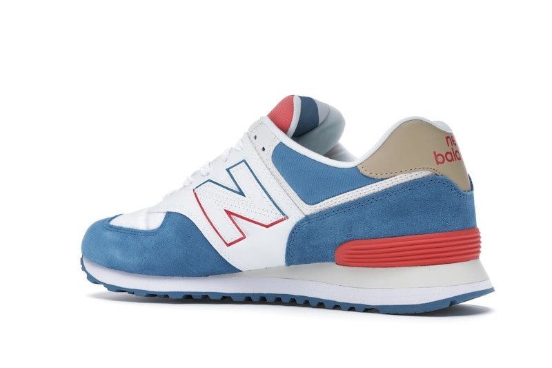 New balance 574 blue red white clearance