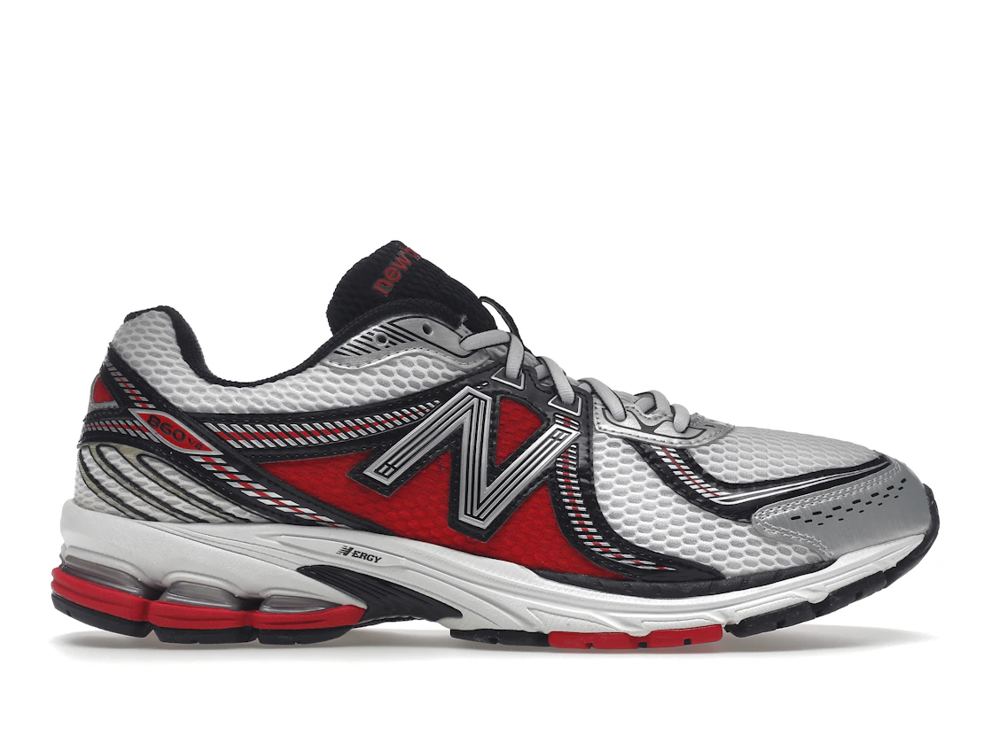 New Balance 860v2 White Silver Red