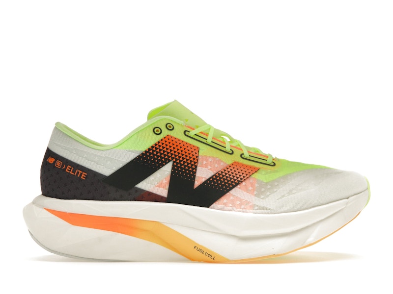 New Balance FuelCell SuperComp Elite v4 White Bleached Lime Glo Hot Mango  Men's - MRCELLA4 - US