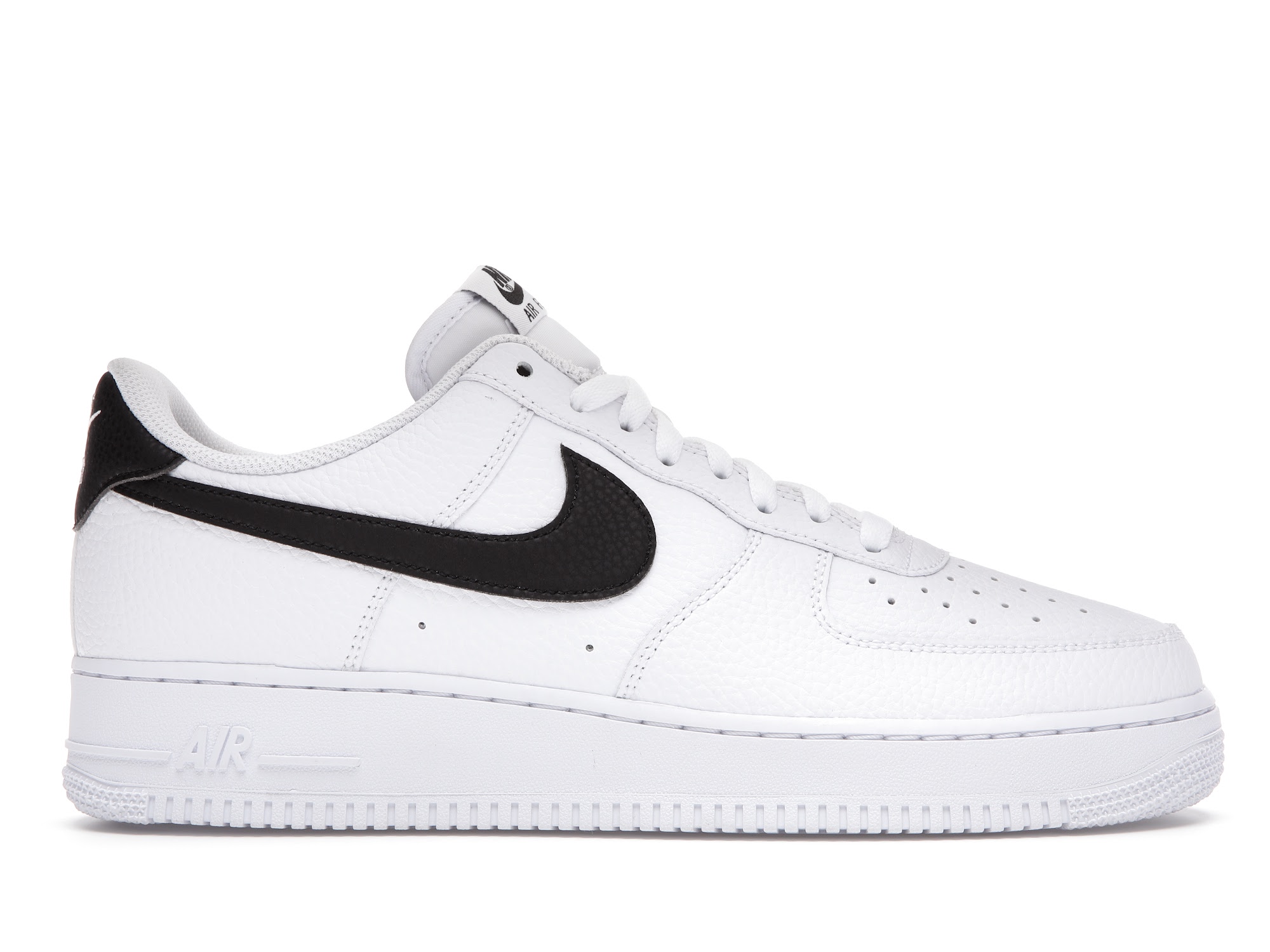 Nike Air Force 1 Low '07 White Black Pebbled Leather Men's ...