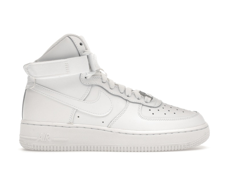 All white shop high top forces