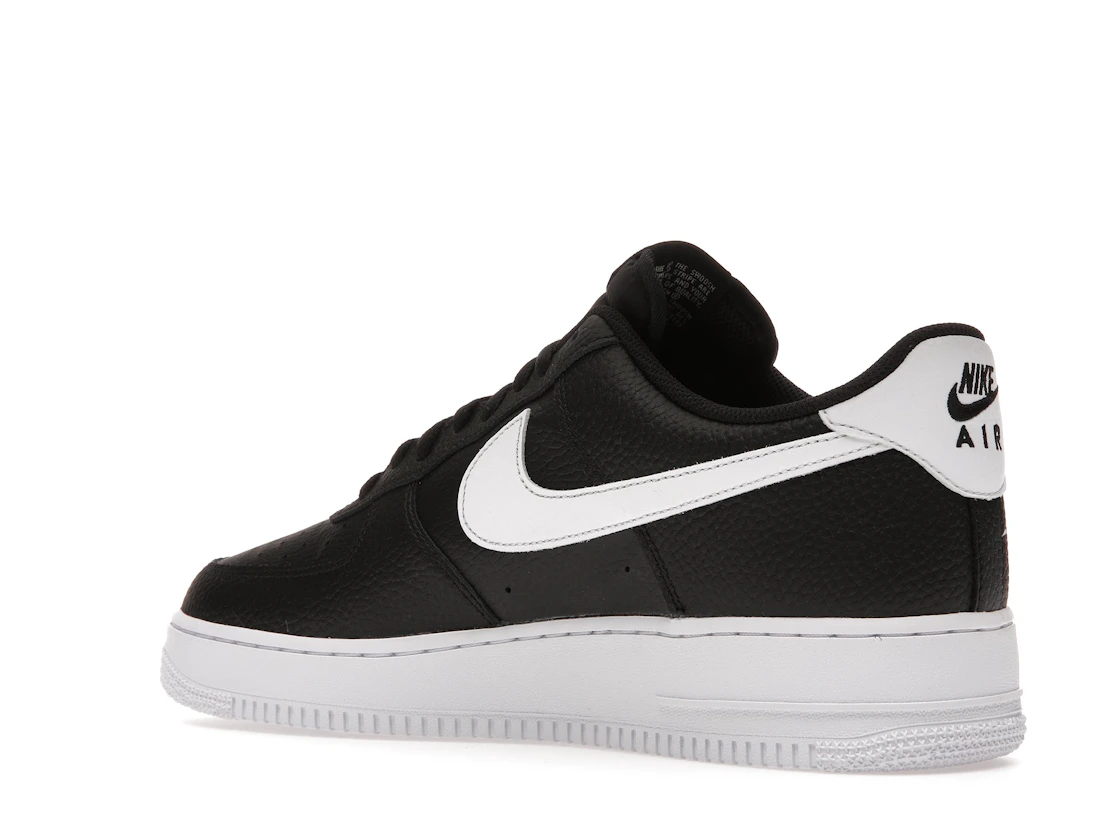 Nike Air Force 1 Low '07 Black White Pebbled Leather