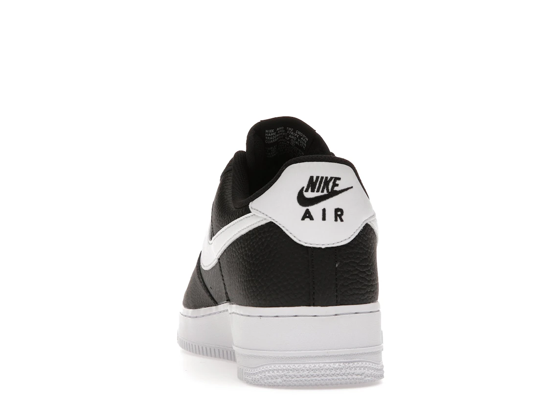 Nike Air Force 1 Low '07 Black White Pebbled Leather