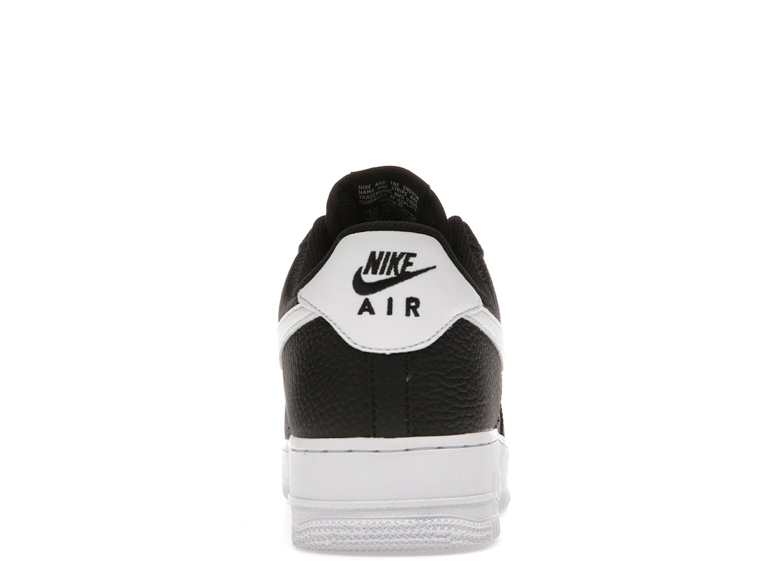 Nike Air Force 1 Low '07 Black White Pebbled Leather