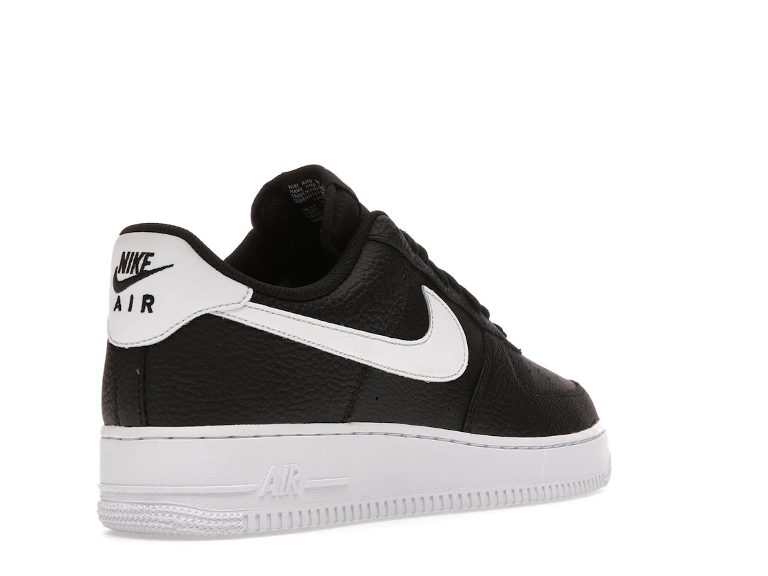 Nike Air Force 1 Low '07 Black White Pebbled Leather